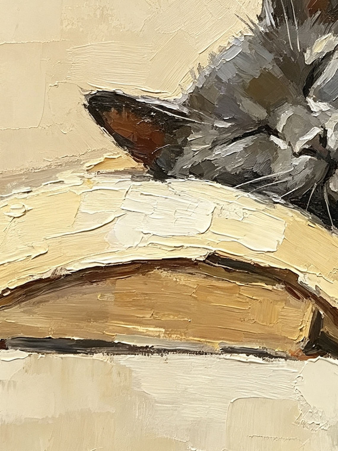 Sleeping Cat Book Dining Room Wall Art, Custom oil painting from photo ,Gift for Friend