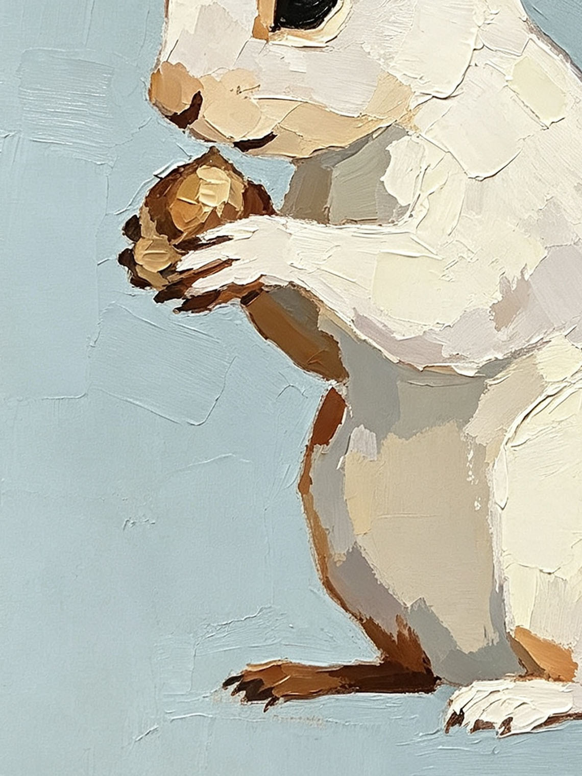 White Squirrel Acorn, Dining Room Wall Art ,Custom Oil Painting from photo,Gift for friend