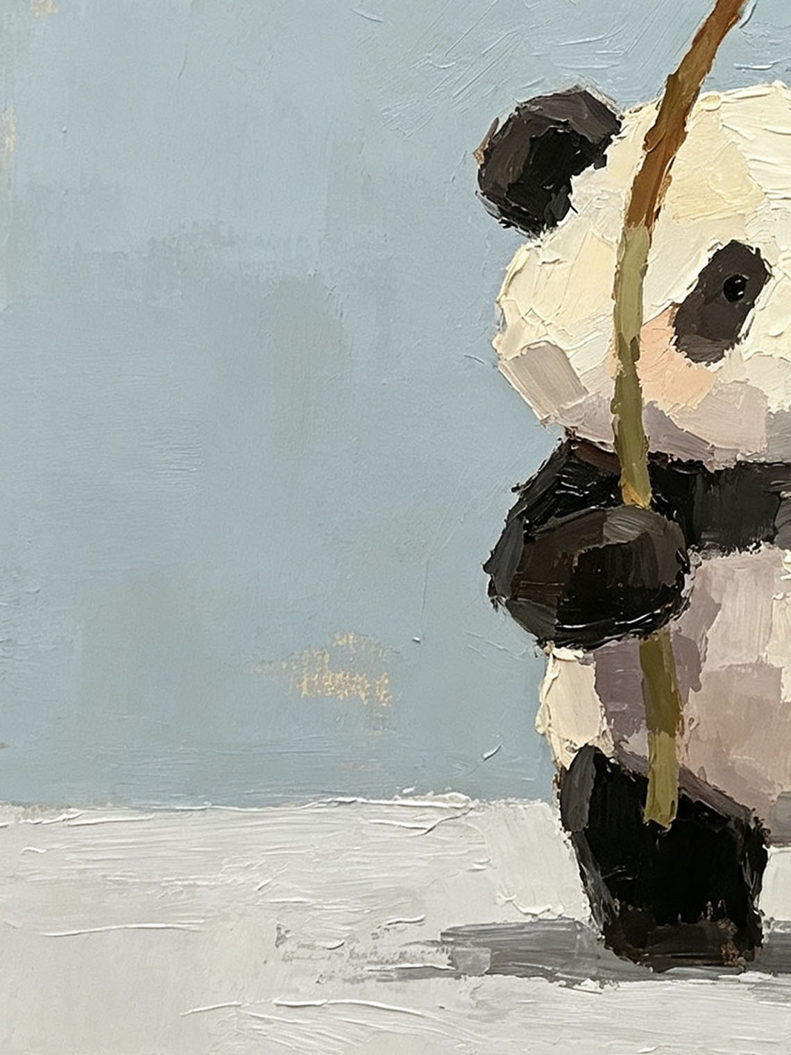 Panda Umbrella Oil Painting,Dining Room Wall Art, Custom oil painting from photo, Gift for Friend