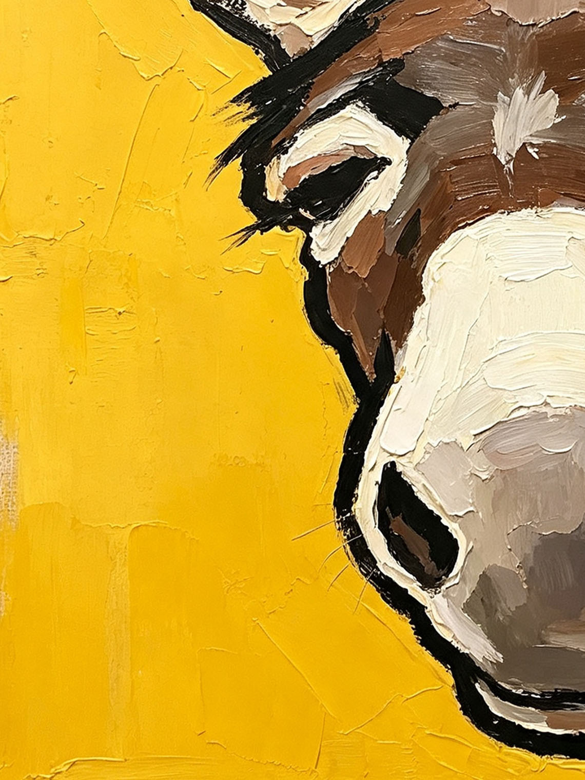 Donkey Portrait Yellow Oil Painting,Dining Room Wall Art, Custom oil painting from photo, Gift for Friend
