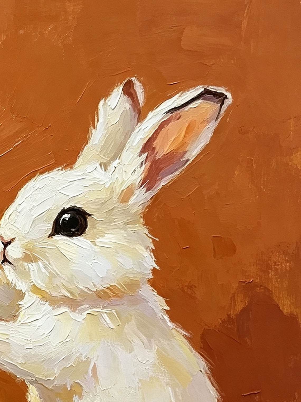 Bunny Christmas Tree Oil Painting Dining Room Wall Art,Custom oil painting from photo ,Gift for Friend