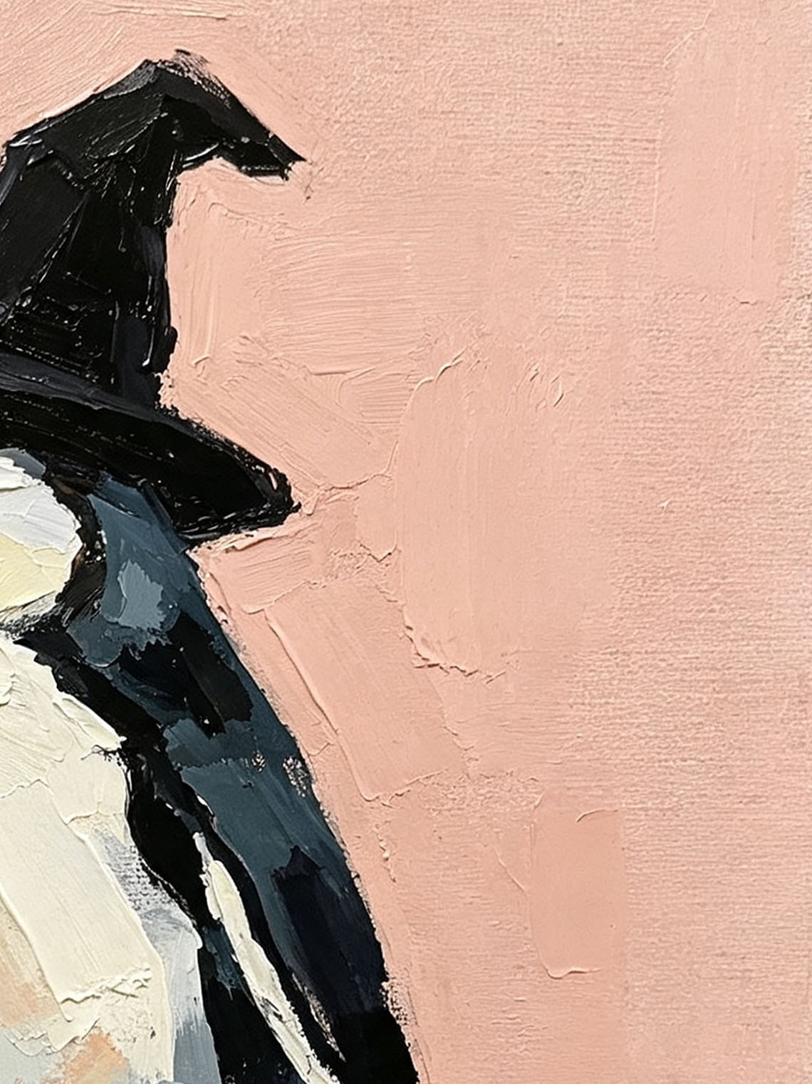 Penguin Wizard Hat Oil Painting Dining Room Wall Art, Custom oil painting from photo, Gift for Friend