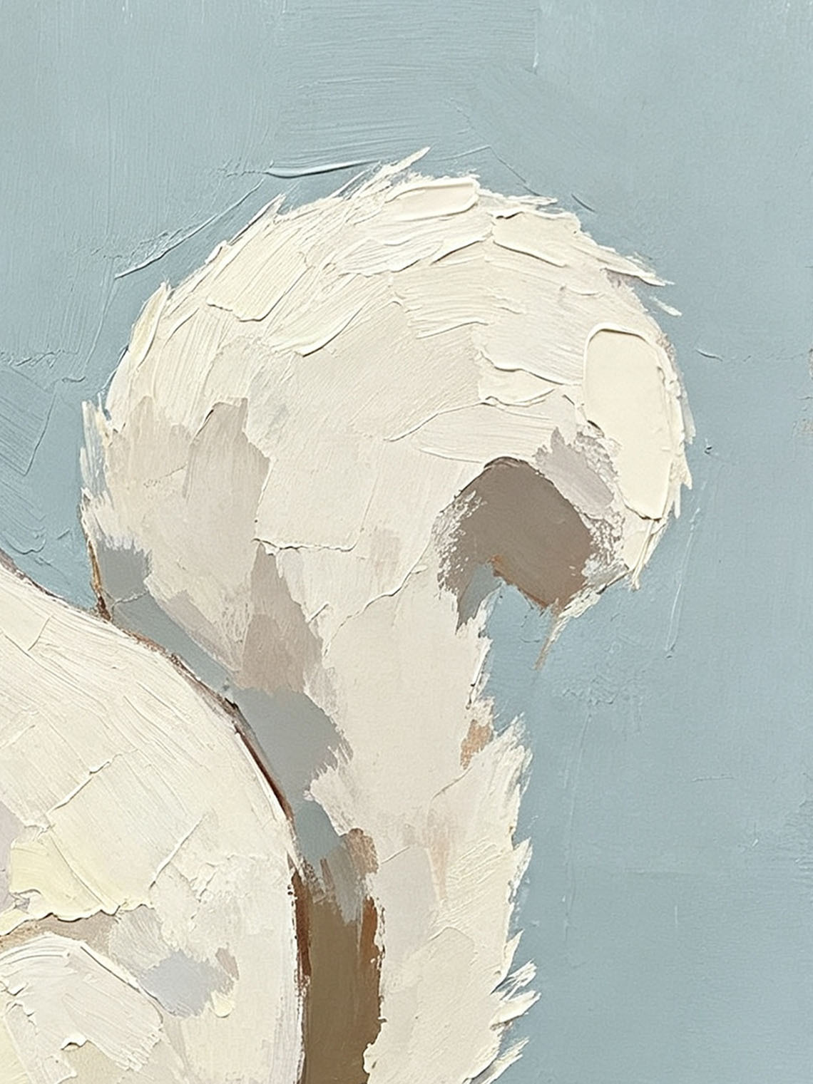 White Squirrel Acorn, Dining Room Wall Art ,Custom Oil Painting from photo,Gift for friend