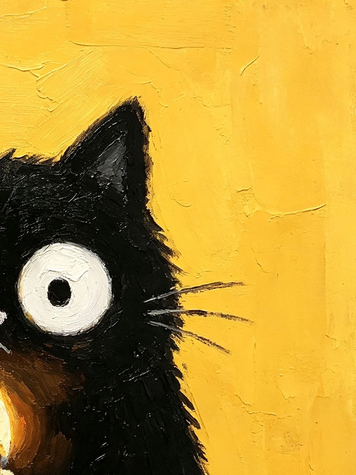 Hand-painted Black Cat Candle Painting, Dining Room Wall Art,Custom Oil Painting from photo, Gift for friend