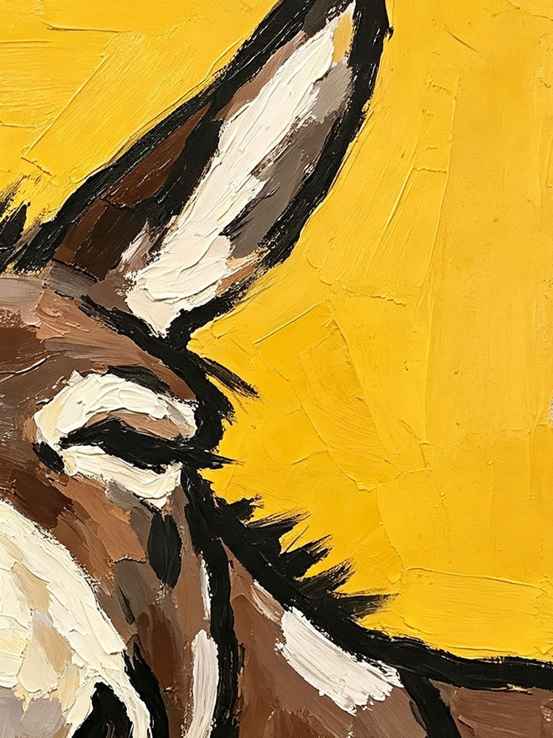 Donkey Portrait Yellow Oil Painting,Dining Room Wall Art, Custom oil painting from photo, Gift for Friend