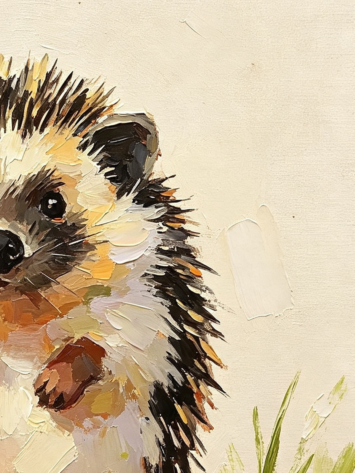 Hedgehog and Strawberries Oil Painting, Woodland Dining Room Wall Art, Custom Oil Painting from photo,gift for friend