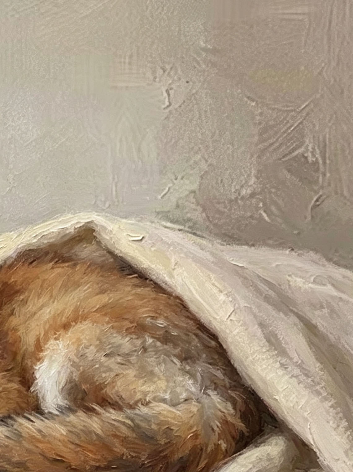 Sleeping Baby Fox Hand Painted Wall Art Custom oil painting from photo, Gift for friend，Size 4x4