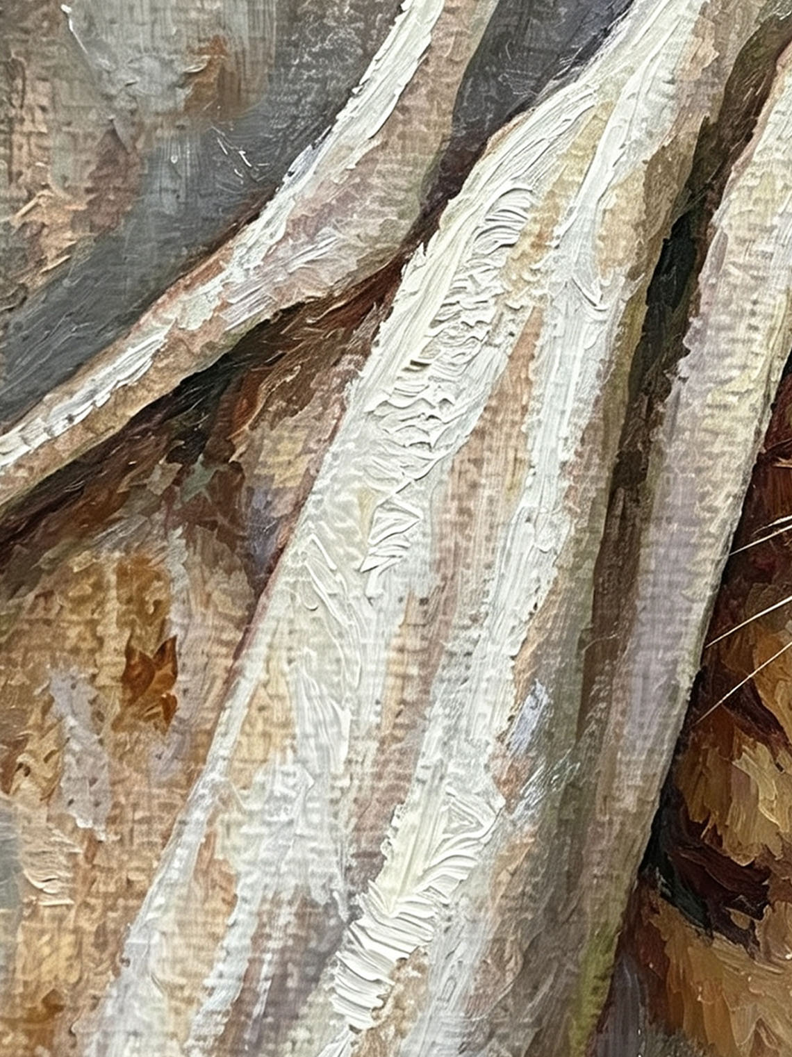 Tabby Cat Behind Curtain custom oil painting from photo, gift for friend, Size 4"×4"