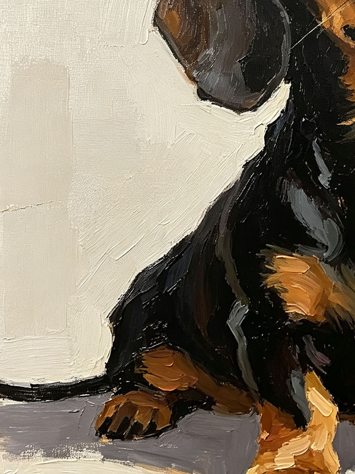 Sitting Dachshund Portrait custom oil painting from photo, gift for friend, Size 4"×4"