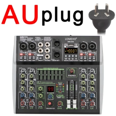 4/6 Channel Mixing Console 48V 99 DSP Effect Bluetooth Lomeho Audio DJ Mixer USB PC Play Record Podcast Sound Table AM-AX4