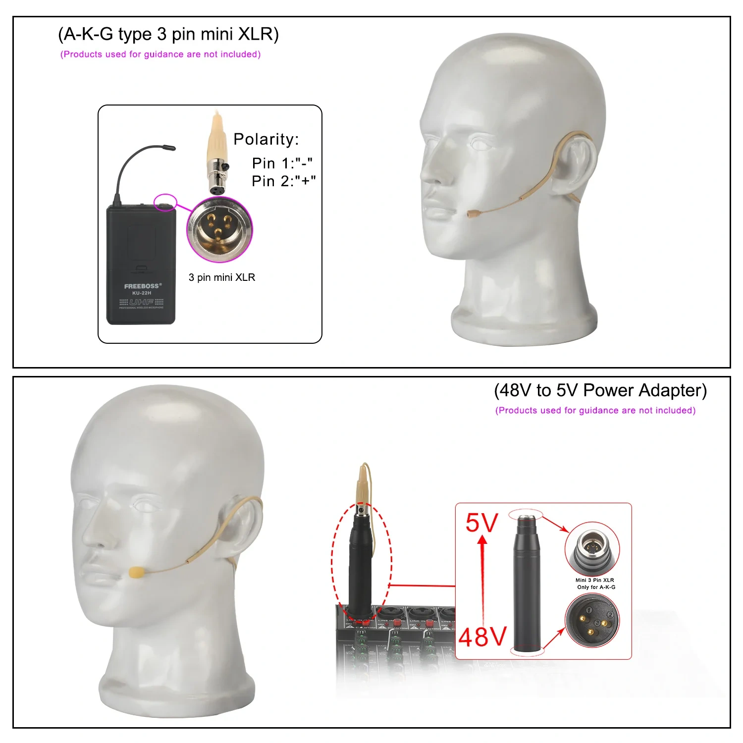 3 pin 4 pin Mini Single Ear hook Headset Microphone 3.5mm Omnidirectional Electret Headworn Mic for Interview Wedding HS-13S2