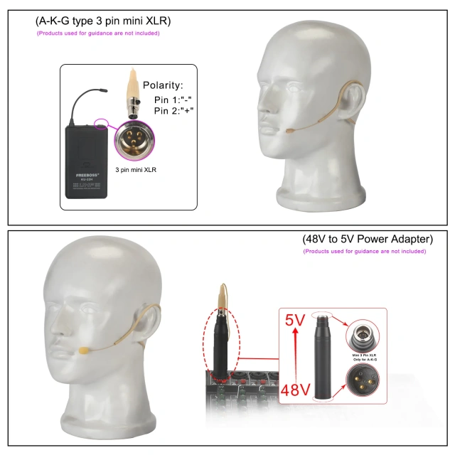 3 pin 4 pin Mini Single Ear hook Headset Microphone 3.5mm Omnidirectional Electret Headworn Mic for Interview Wedding HS-13S2