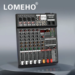 Lomeho 6 Channels Audio Mixer Bluetooth 320 DSP Effects Separately 48V USB Mixing Console Small Show Party Sound Table AM-UM6