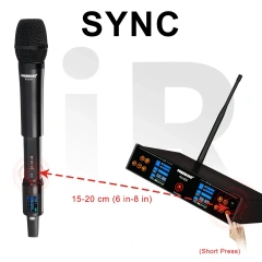 Freeboss Rechargeable Wireless Microphone 2 Way UHF Frequency EQ Professional Dual Dynamic Mic for Karaoke Performance KU-202