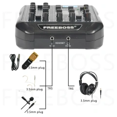 Freeboss 4 Channel Audio Mixer 99 DSP Effects Bluetooth PC play USB Record Mixing Console 48V Phantom Power Podcast AG-AS04B
