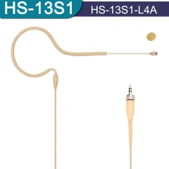 3 pin 4 pin Mini Single Earhook Headset Microphone 3.5mm Omnidirectional Electret Headworn Mic for Conference Concert HS-13S1