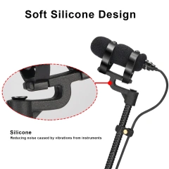 3.5mm 3 Pin 4 PIN Wind Instrument Saxophone Microphone Portable Supercardioid Wired Condenser Mic for Sax Violin Piano IM-22