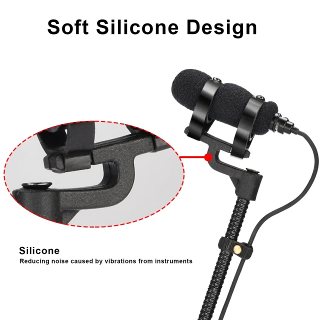 3.5mm 3 Pin 4 PIN Wind Instrument Saxophone Microphone Portable Supercardioid Wired Condenser Mic for Sax Violin Piano IM-22