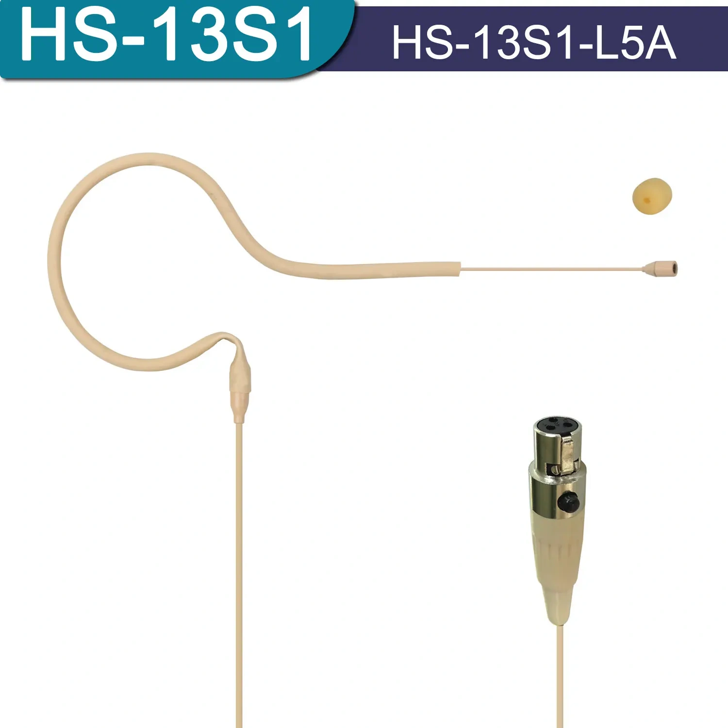 3 pin 4 pin Mini Single Earhook Headset Microphone 3.5mm Omnidirectional Electret Headworn Mic for Conference Concert HS-13S1