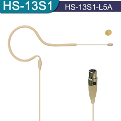 3 pin 4 pin Mini Single Earhook Headset Microphone 3.5mm Omnidirectional Electret Headworn Mic for Conference Concert HS-13S1