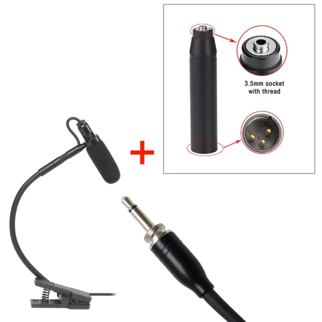 3 Pin 4 PIN Mini XLR Saxophone Microphone Supercardioid 3.5mm Trumpet Music Wind Instrument Sax Mic Horn IM-20