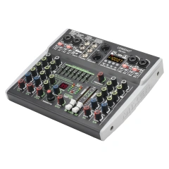 Lomeho 6 Channel Mixing Console Bluetooth 7 Band EQ Audio Sound Mixer 48V 99 DSP Effects Professional USB PC Karaoke AM-AX6
