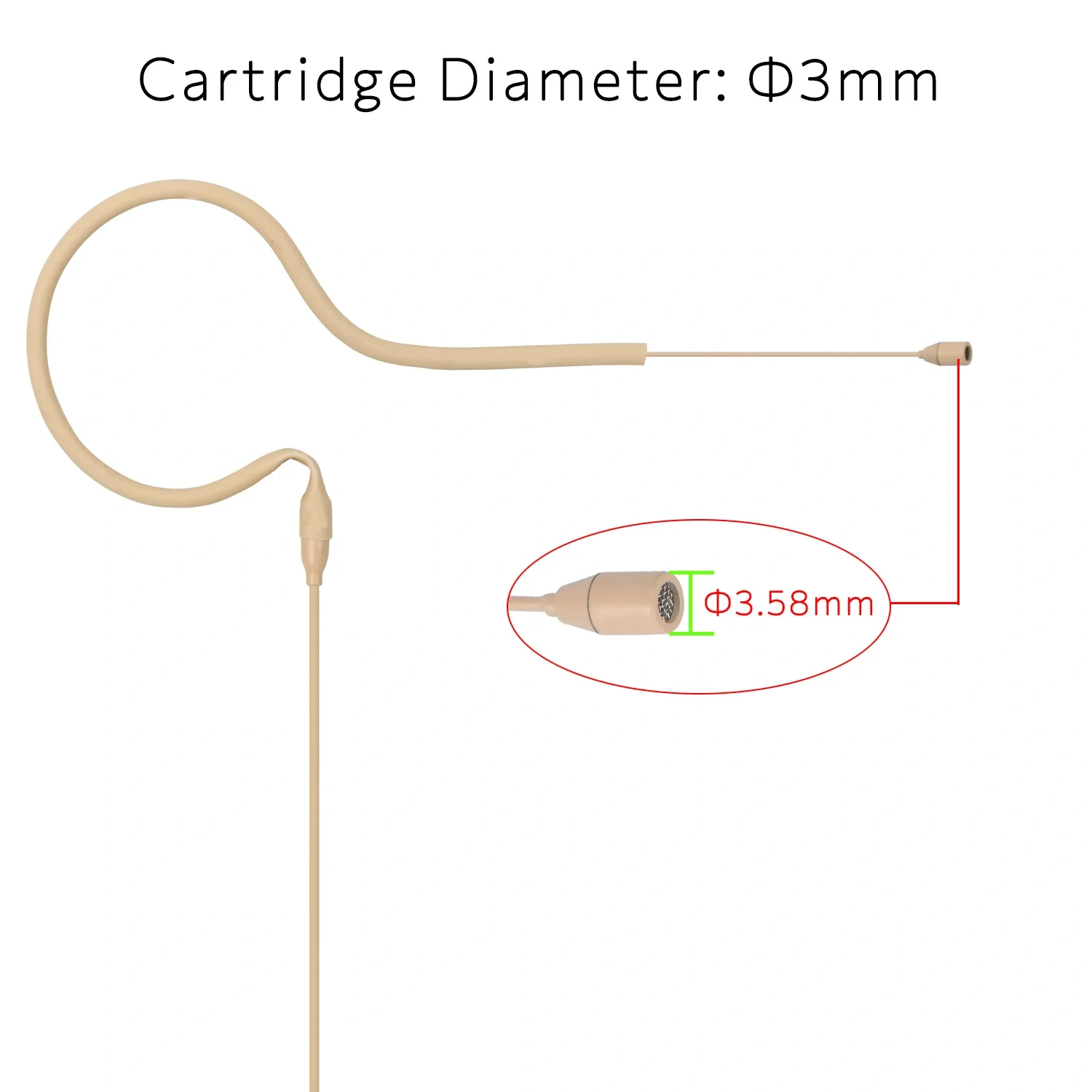 3 pin 4 pin Mini Single Earhook Headset Microphone 3.5mm Omnidirectional Electret Headworn Mic for Conference Concert HS-13S1