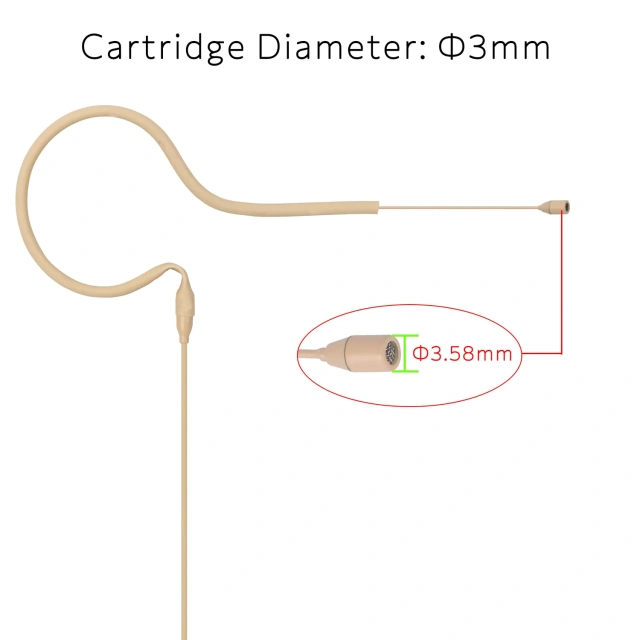 3 pin 4 pin Mini Single Earhook Headset Microphone 3.5mm Omnidirectional Electret Headworn Mic for Conference Concert HS-13S1