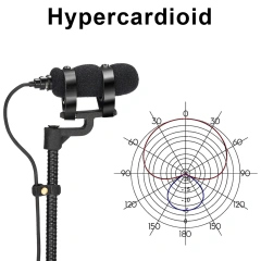 3.5mm 3 Pin 4 PIN Wind Instrument Saxophone Microphone Portable Supercardioid Wired Condenser Mic for Sax Violin Piano IM-22