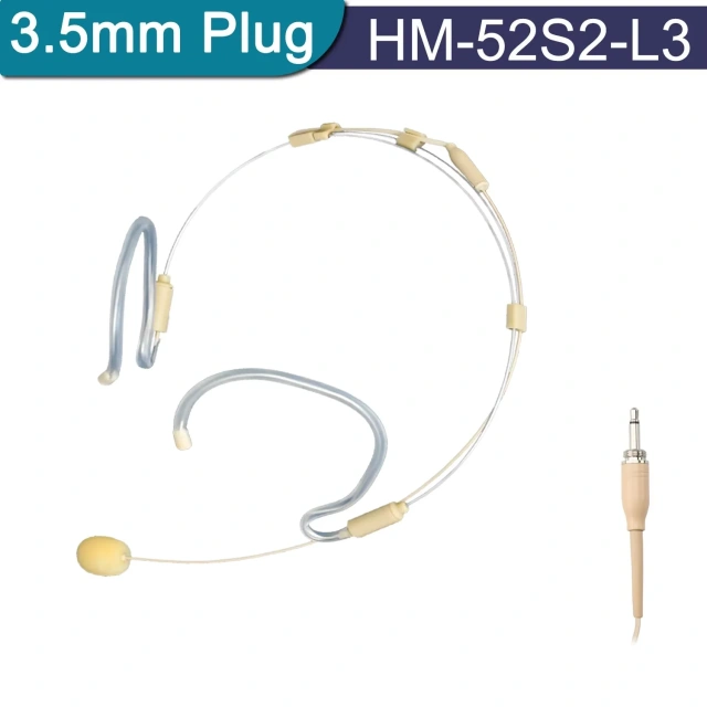 3 Pin 4 PIN Double Earhook Headband Headset Microphone 3.5mm Foldable Omnidirectional Electret Wired Headworn Mic HM-52S2