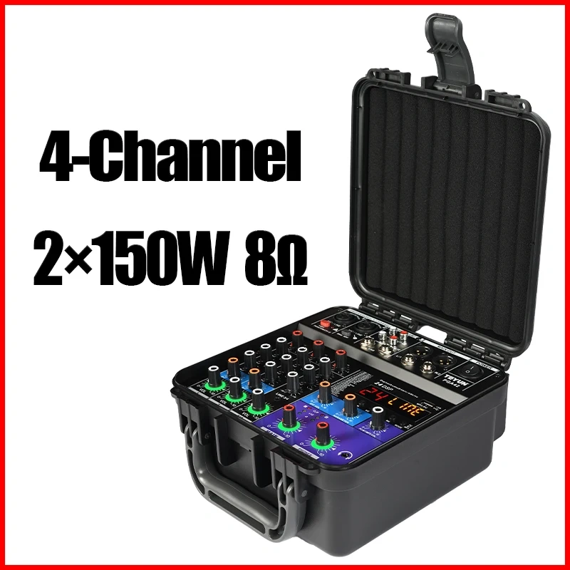 TEYUN 2*150W Power Mixer Amplifier Portable 4 8 Channel 24 DSP USB PC Recording Bluetooth 48V DJ Audio Console for Party PGA42