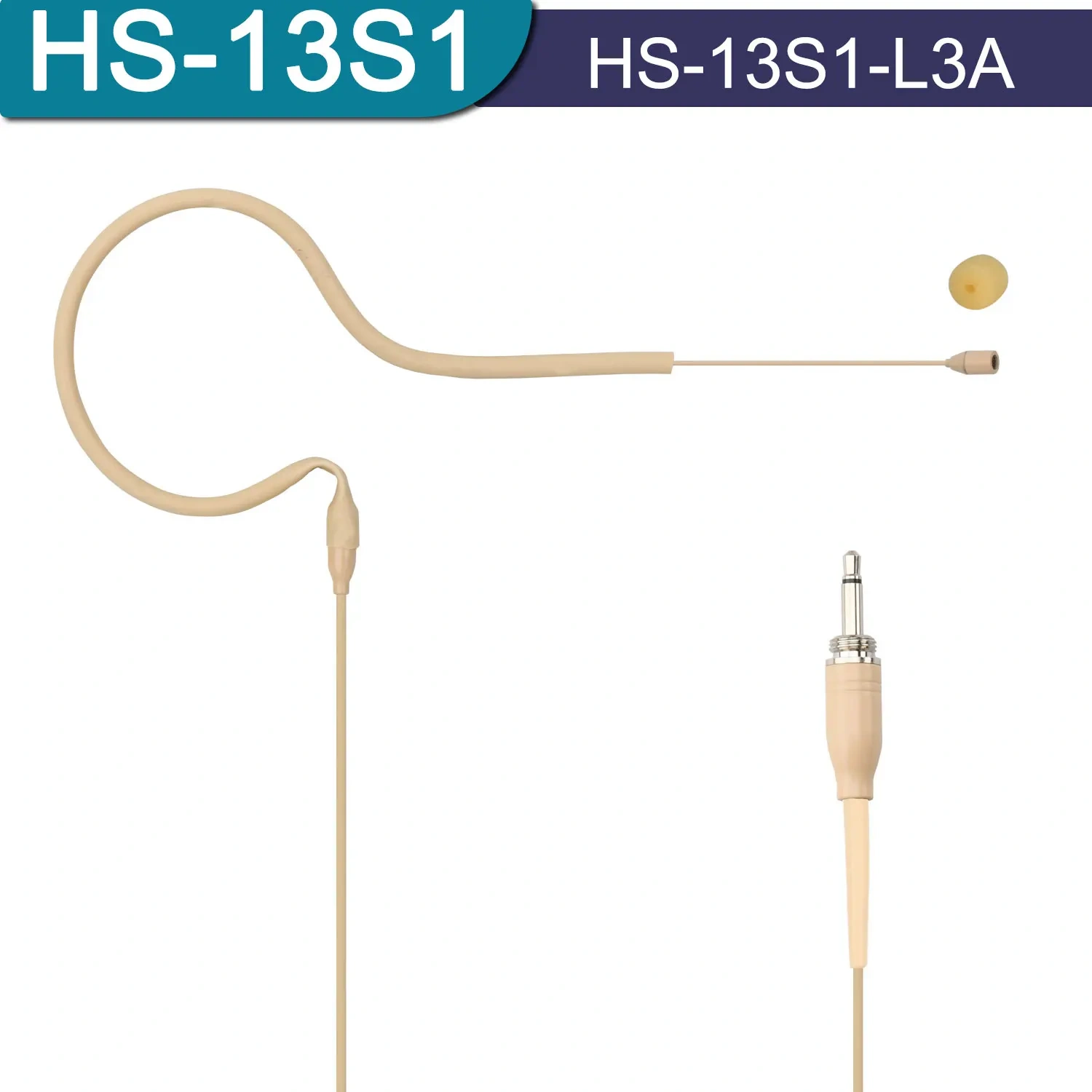 3 pin 4 pin Mini Single Earhook Headset Microphone 3.5mm Omnidirectional Electret Headworn Mic for Conference Concert HS-13S1