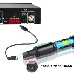 Freeboss Rechargeable Wireless Microphone 2 Way UHF Frequency EQ Professional Dual Dynamic Mic for Karaoke Performance KU-202