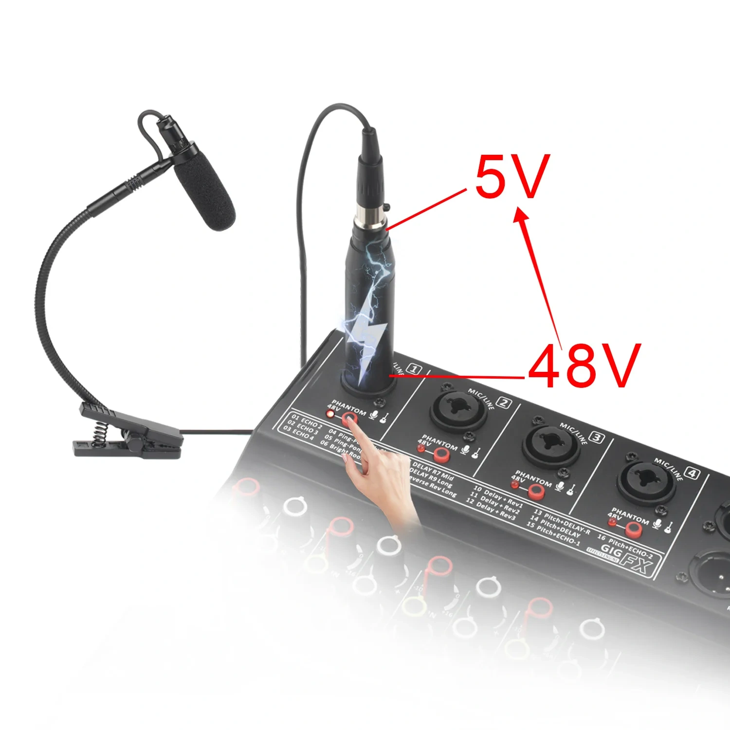 48V to 5V XLR Male Connector Converter 3 4 Pin 3.5MM Microphone Mini Metal Plug for Lavalier Headset Musical Instrument Mic P2