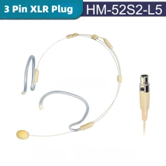 3 Pin 4 PIN Double Earhook Headband Headset Microphone 3.5mm Foldable Omnidirectional Electret Wired Headworn Mic HM-52S2