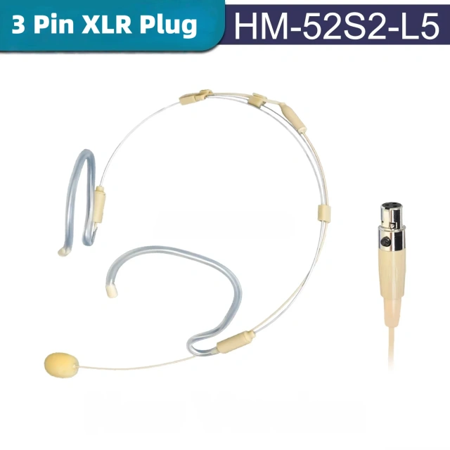 3 Pin 4 PIN Double Earhook Headband Headset Microphone 3.5mm Foldable Omnidirectional Electret Wired Headworn Mic HM-52S2