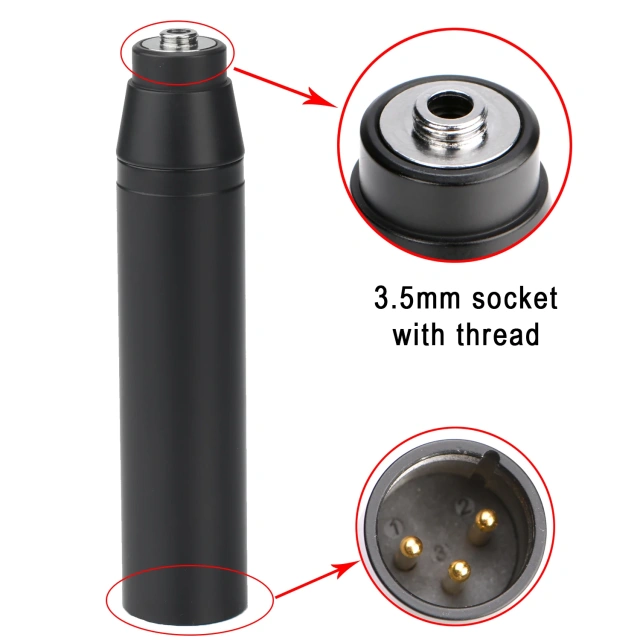 48V to 5V XLR Male Connector Converter 3 4 Pin 3.5MM Microphone Mini Metal Plug for Lavalier Headset Musical Instrument Mic P2