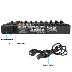 Lomeho 8 Channel 6 Mono 1 Stereo Sound Mixer PFL Monitor 320 DSP Mixing Table 48V Bluetooth 2 AUX Output Audio Console AM-UM8