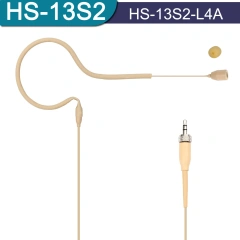 3 pin 4 pin Mini Single Ear hook Headset Microphone 3.5mm Omnidirectional Electret Headworn Mic for Interview Wedding HS-13S2