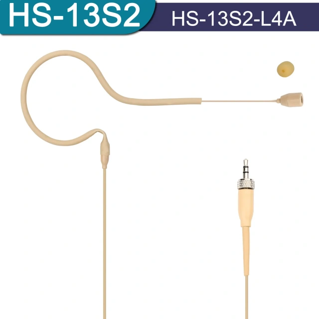 3 pin 4 pin Mini Single Ear hook Headset Microphone 3.5mm Omnidirectional Electret Headworn Mic for Interview Wedding HS-13S2