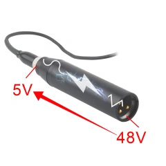 48V to 5V XLR Male Connector Converter 3 4 Pin 3.5MM Microphone Mini Metal Plug for Lavalier Headset Musical Instrument Mic P2