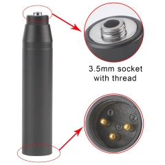 48V to 5V XLR Male Connector Converter 3 4 Pin 3.5MM Microphone Mini Metal Plug for Lavalier Headset Musical Instrument Mic P2