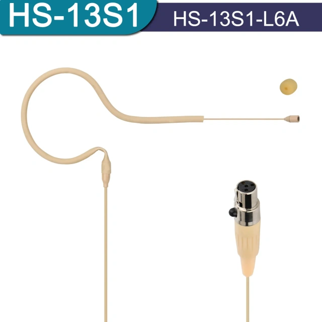 3 pin 4 pin Mini Single Earhook Headset Microphone 3.5mm Omnidirectional Electret Headworn Mic for Conference Concert HS-13S1