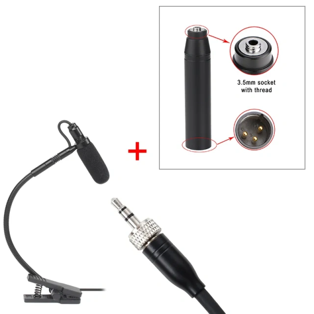 3 Pin 4 PIN Mini XLR Saxophone Microphone Supercardioid 3.5mm Trumpet Music Wind Instrument Sax Mic Horn IM-20