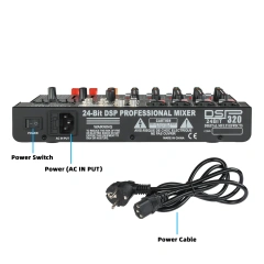 Lomeho 6 Channels Audio Mixer Bluetooth 320 DSP Effects Separately 48V USB Mixing Console Small Show Party Sound Table AM-UM6