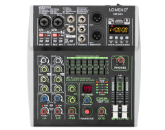 4/6 Channel Mixing Console 48V 99 DSP Effect Bluetooth Lomeho Audio DJ Mixer USB PC Play Record Podcast Sound Table AM-AX4