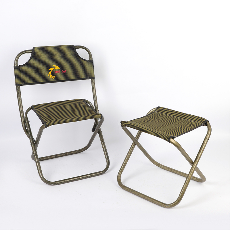 Bronze-colored folding iron chair