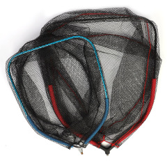 Luxury semi-buoyant landing net head, blue and red.