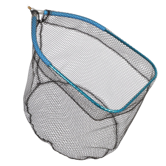 Luxury semi-buoyant landing net head, blue and red.