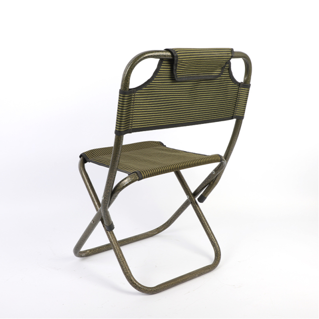 Bronze-colored folding iron chair